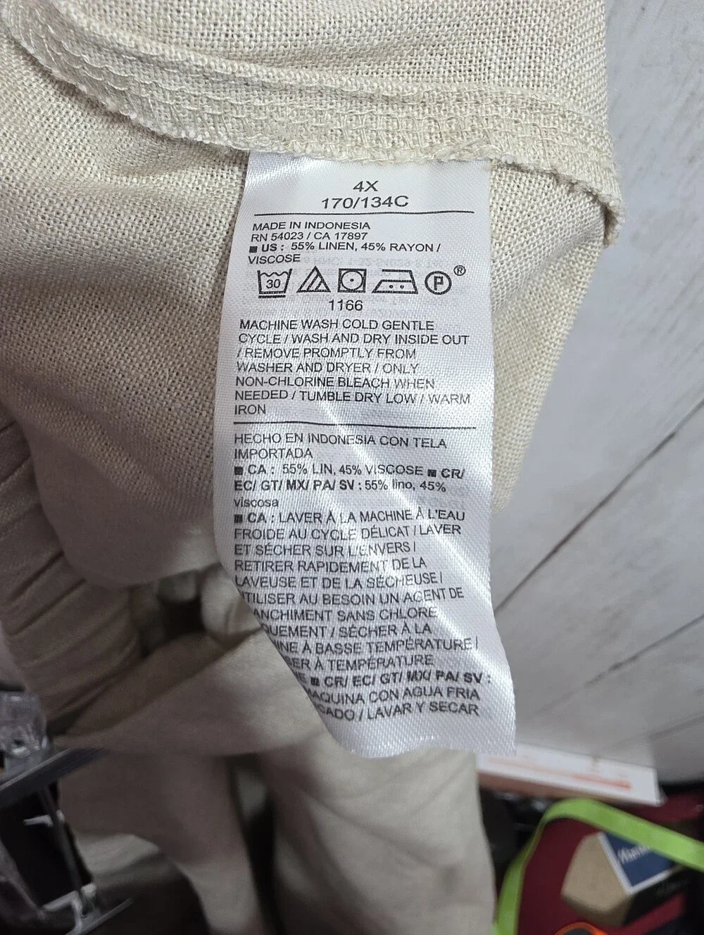 NWT Old Navy Women's  Beige Faux Wrap High-Waisted Linen-Blend Skort Size 4X.